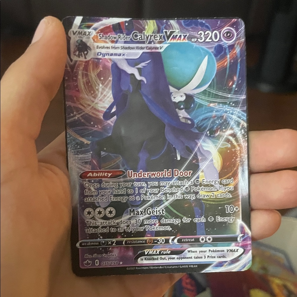 Pokemon Shadow Rider Calyrex VMAX Card - Purple and Black